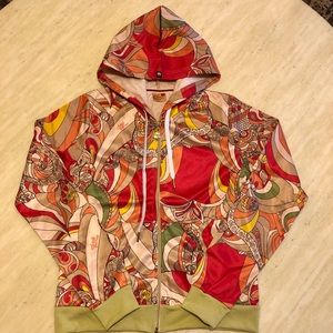 New Apple Bottoms Silk Zip Up Hooded Jacket
